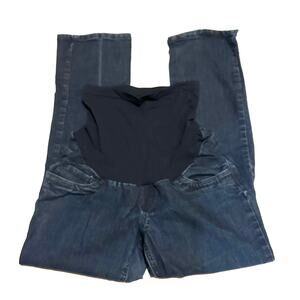 Indigo Blue Dark Wash Maternity Denim Jeans Women's Petite M Medium